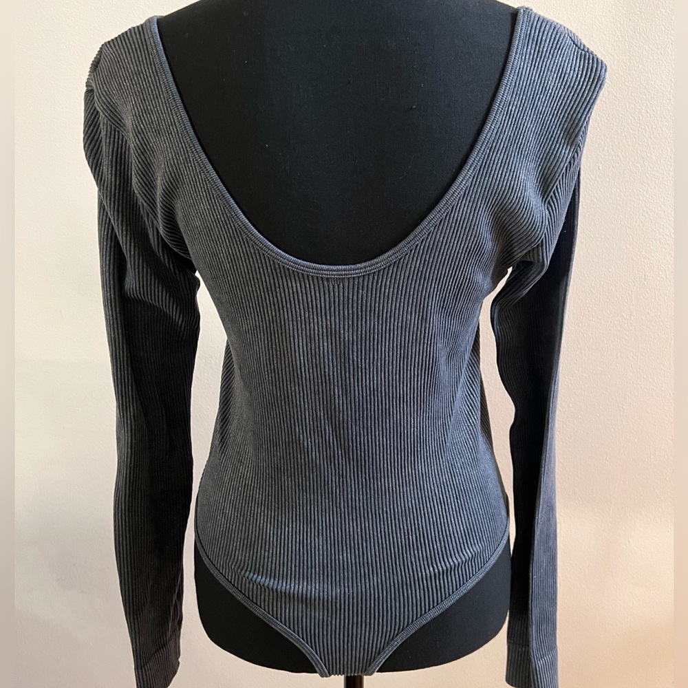 Primark Gray Ribbed Bodysuit - Picture 2 of 5